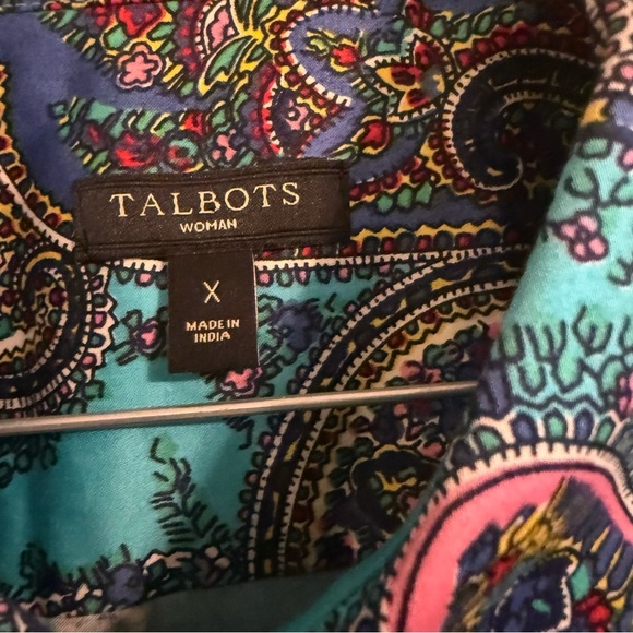 Talbots Top Womens Extra Large Paisley Button Front Mature Art Artsy Ladies - Picture 3 of 10
